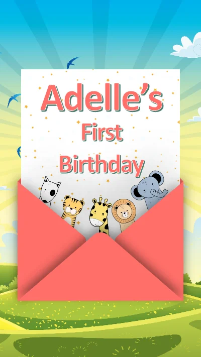 Online First Birthday Invitation Video