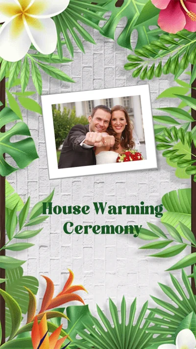Green theme House Warming Invitation