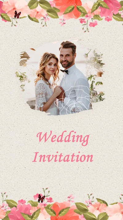 Spring Floral Wedding Invitation