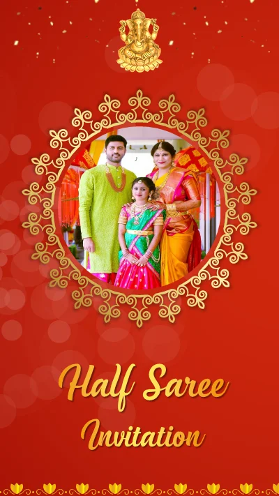 Half Saree Invite