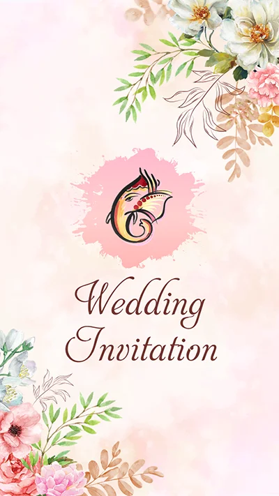 Elegant Floral Wedding Invitation