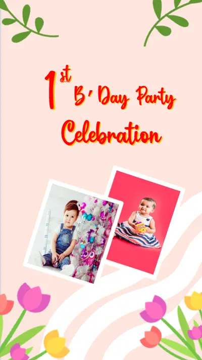 Butterfly First Birthday Invitation