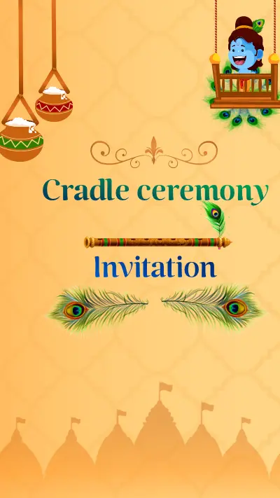 Little Krishna Cradle Naamkaran Invite