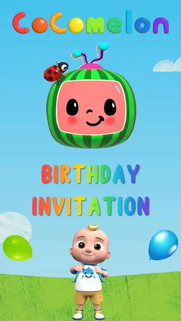 Cocomelon First Birthday Invite