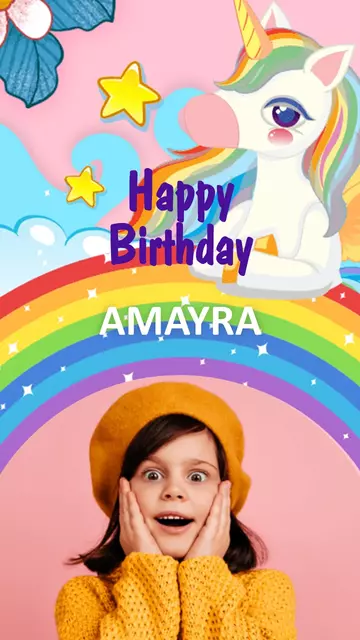 Rainbow Unicorn Birthday Invite