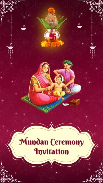 Traditional Mundan Ceremony Invitation