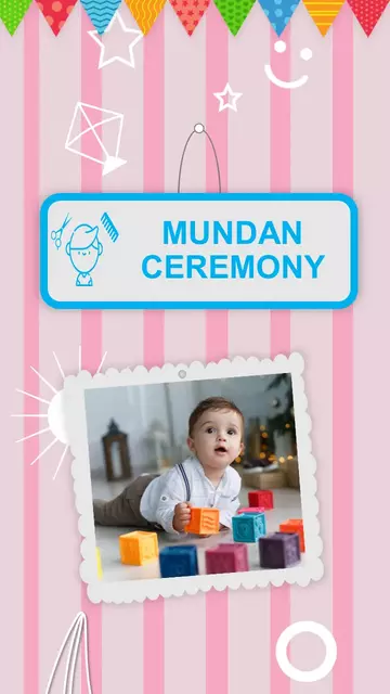 Colorful Mundan Ceremony Invitation