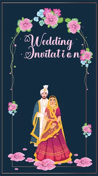 Modern Floral Wedding Invite