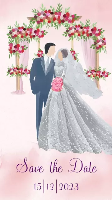 Pink Theme Save the Date Invitation