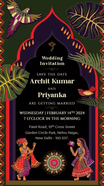 Traditional Indian Lovers Wedding E-Card
