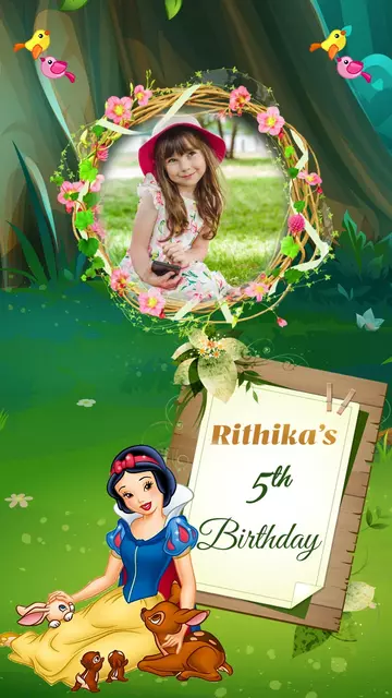 Snow White Birthday Theme Invite