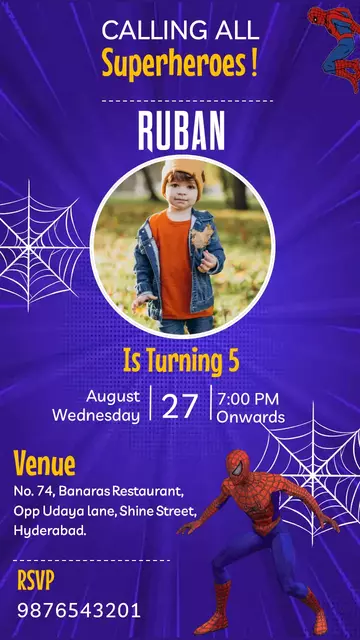 Spiderman Birthday Invitations