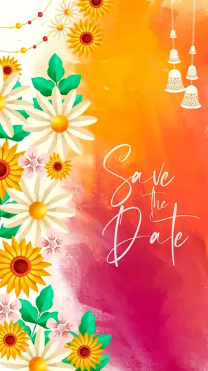 Sunflower Theme Save the Date Invite