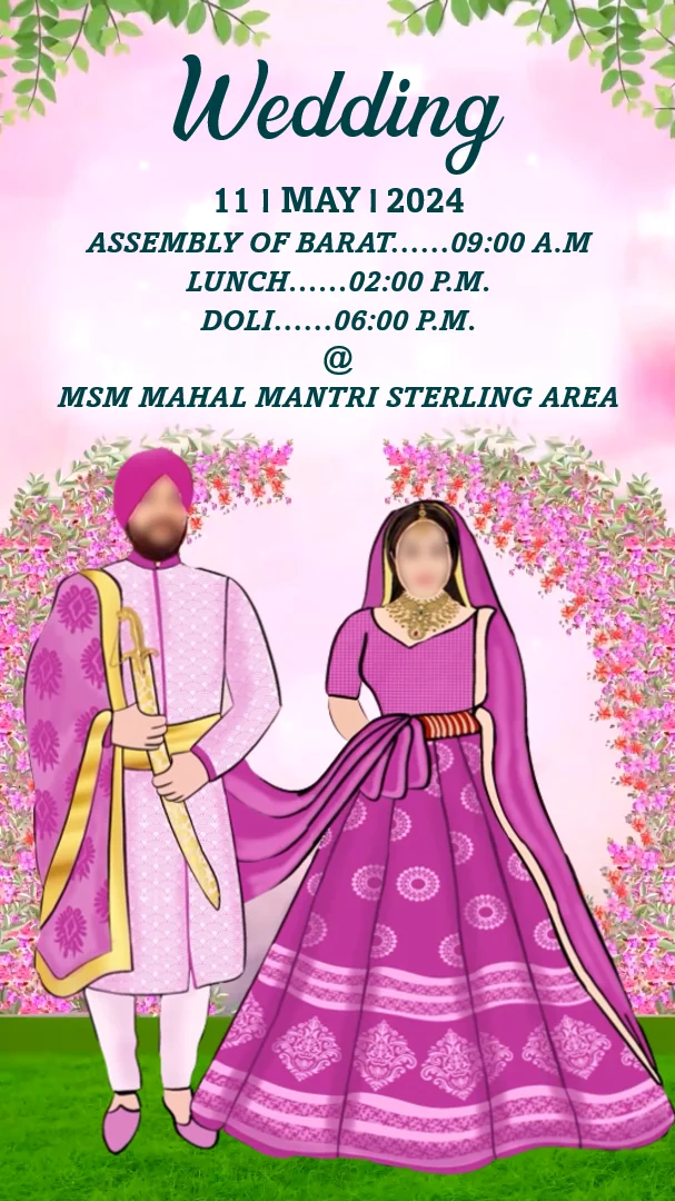 Sikh Punjabi Wedding Invitation