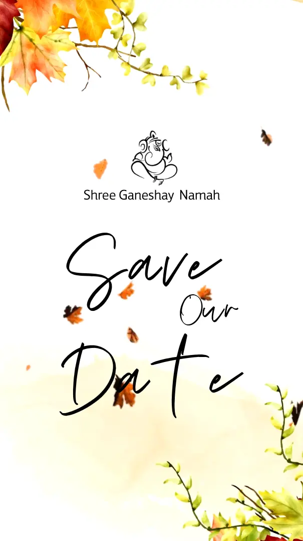 Love Leaf Save the Date Invitation