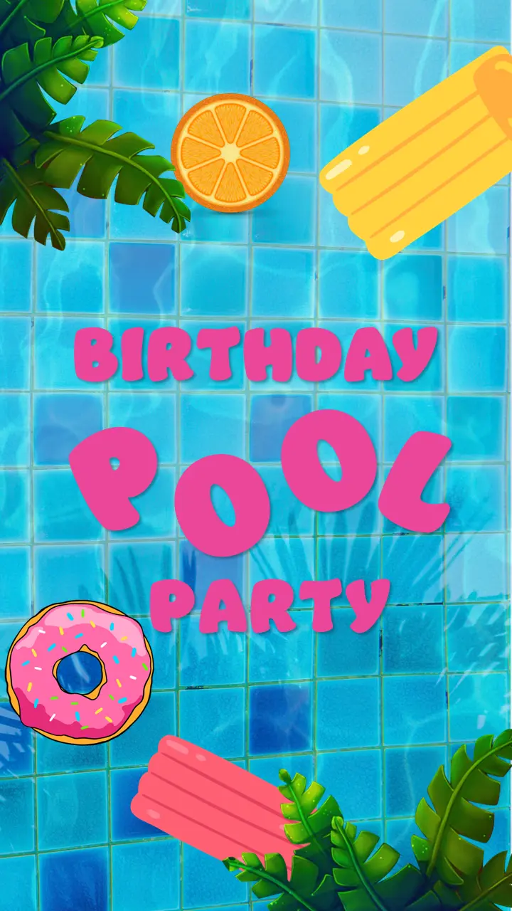 Pool Party Birthday Invite