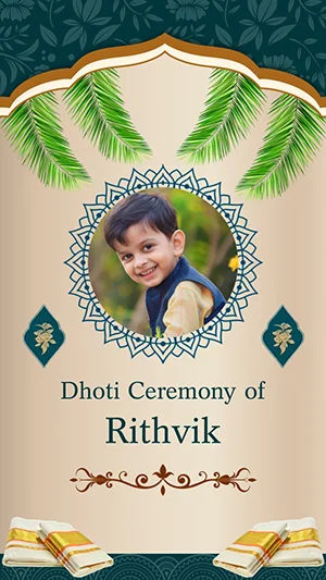 Traditional Dhoti Ceremony Invite