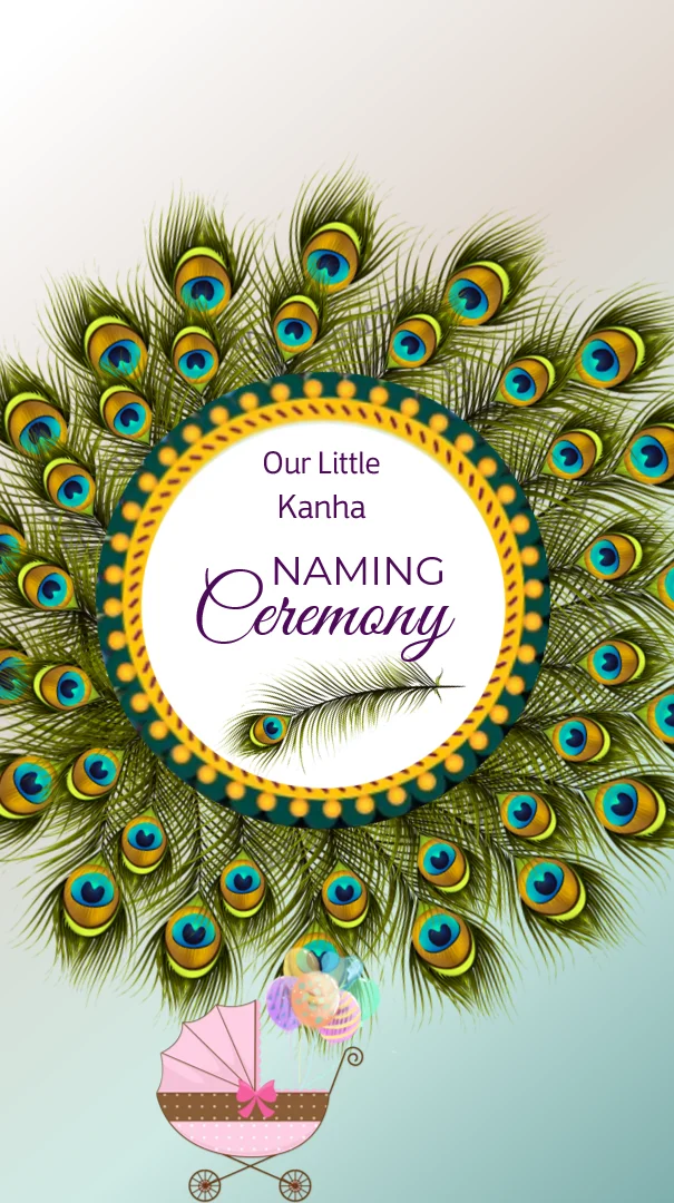 Little Krishna Naming Ceremony Invite