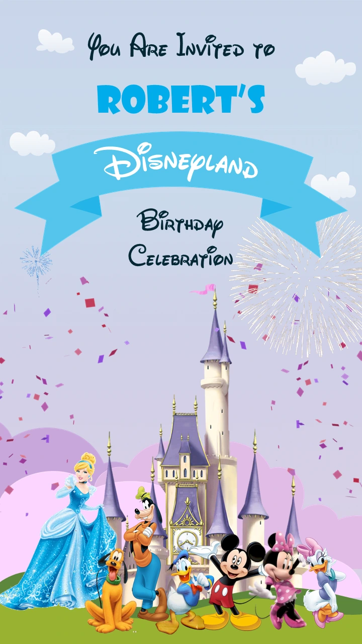 Disneyland Birthday Invite