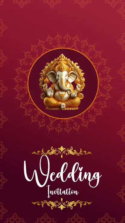 Royal Red Hindu Wedding Invite