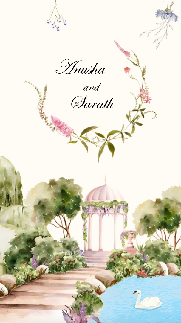 Paradise Blessed Love Wedding Invite