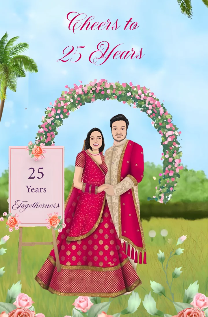 Caricature Wedding Anniversary Invite