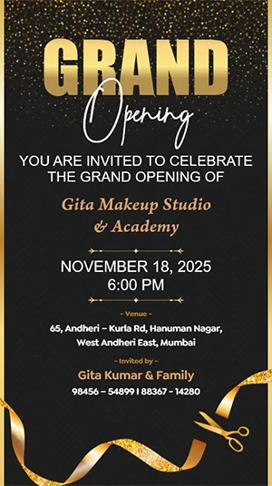 Dark Theme Grand Opening Invitation