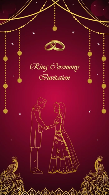 Red Theme Ring Ceremony Invite