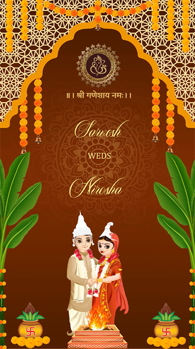 Traditional Bengali Wedding Invitation