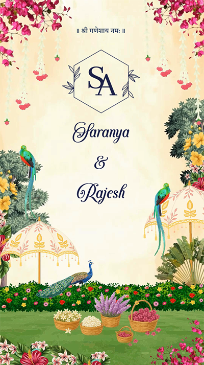 Colorful Garden Wedding Video Invitation