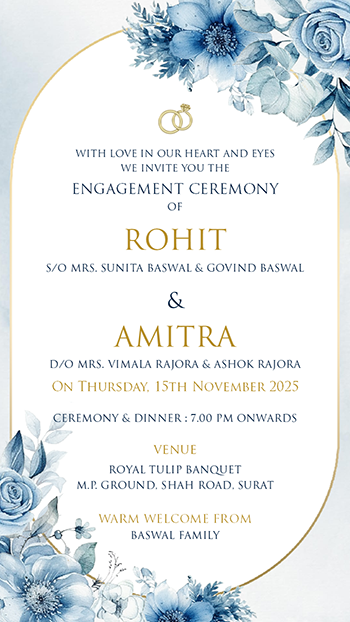 Hindu Engagement Ceremony Invitation