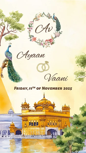 Punjabi Sikh Engagement Ceremony Invitation