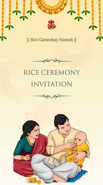 New Annaprashan Rice Ceremony Invitation