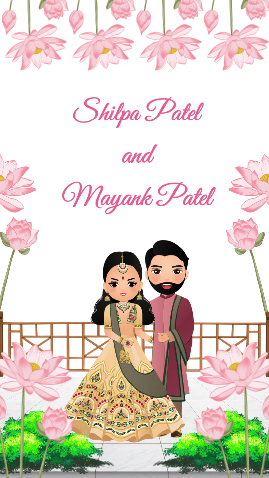 White and Pink Floral Engagement Invitation