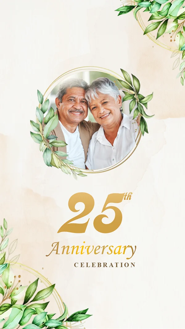 Bollywood Theme Wedding Anniversary Invitation