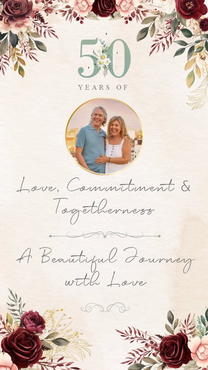 Modern Floral Wedding Anniversary Invitation