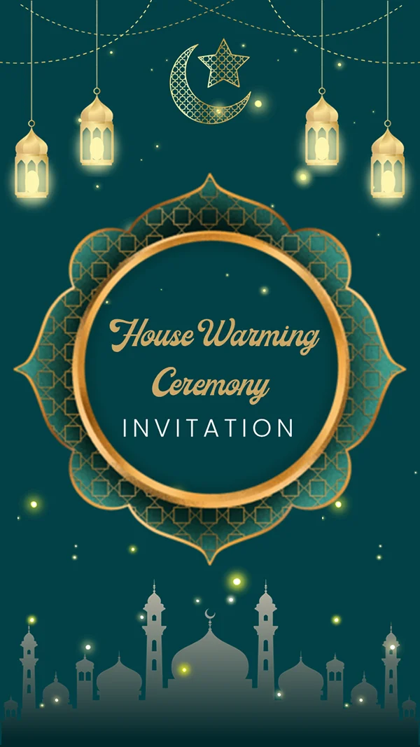 Muslim Islamic House Warming Invitation
