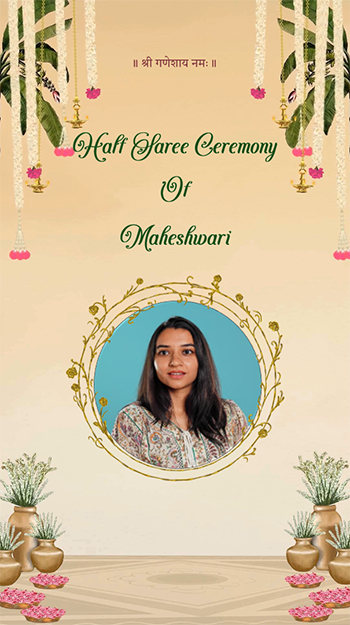 Traditional Half Saree Invitation