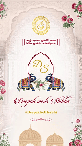 Modern Floral Wedding Invitation