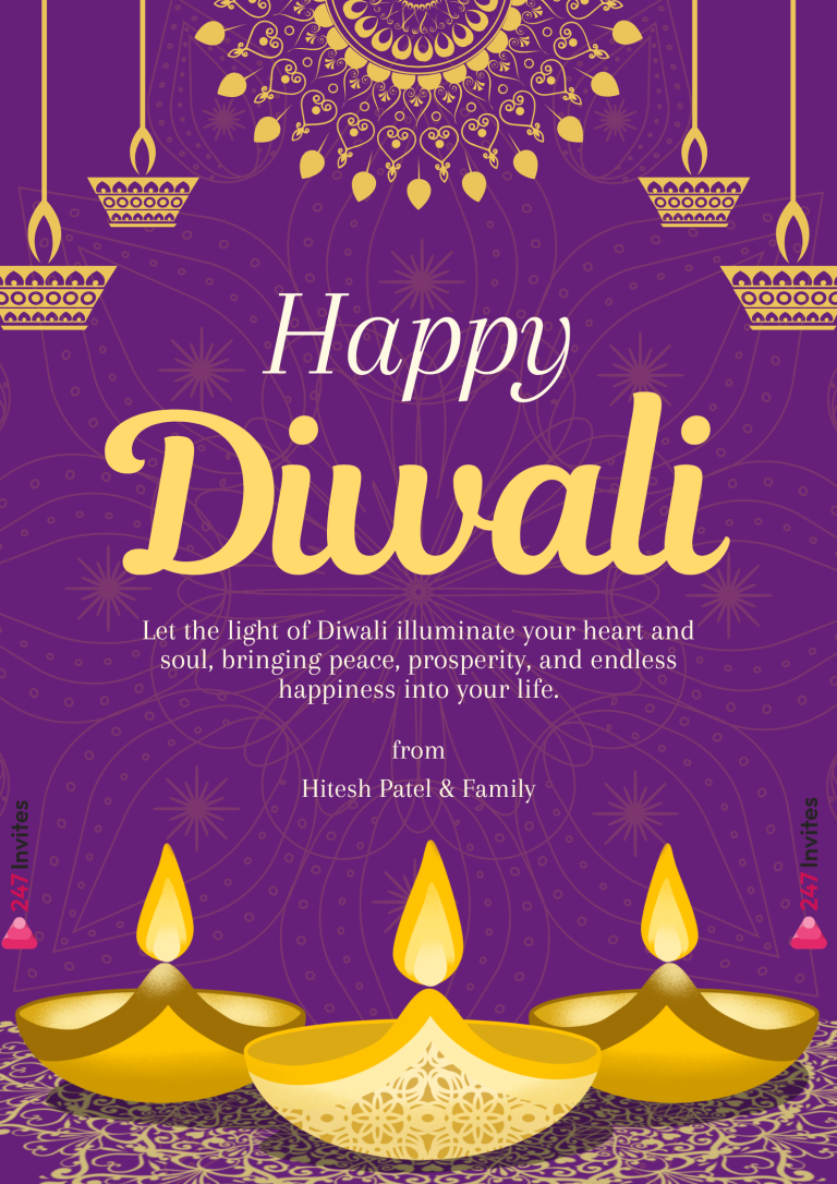 Gold and Purple Traditional Diwali Poster