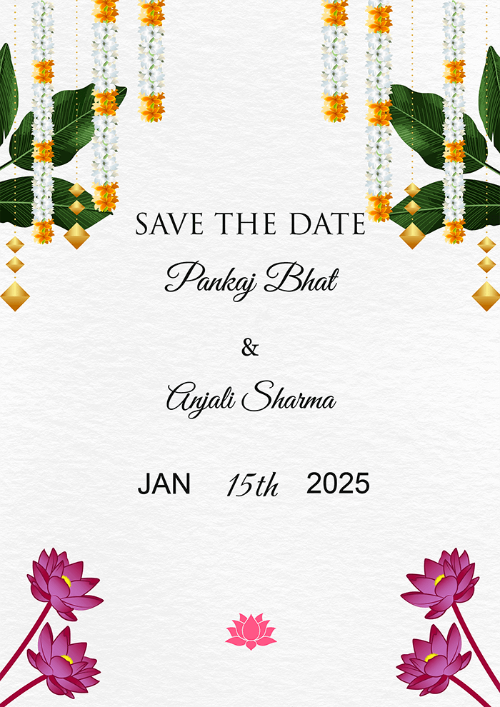 White Pink Save The Date Inviate Card