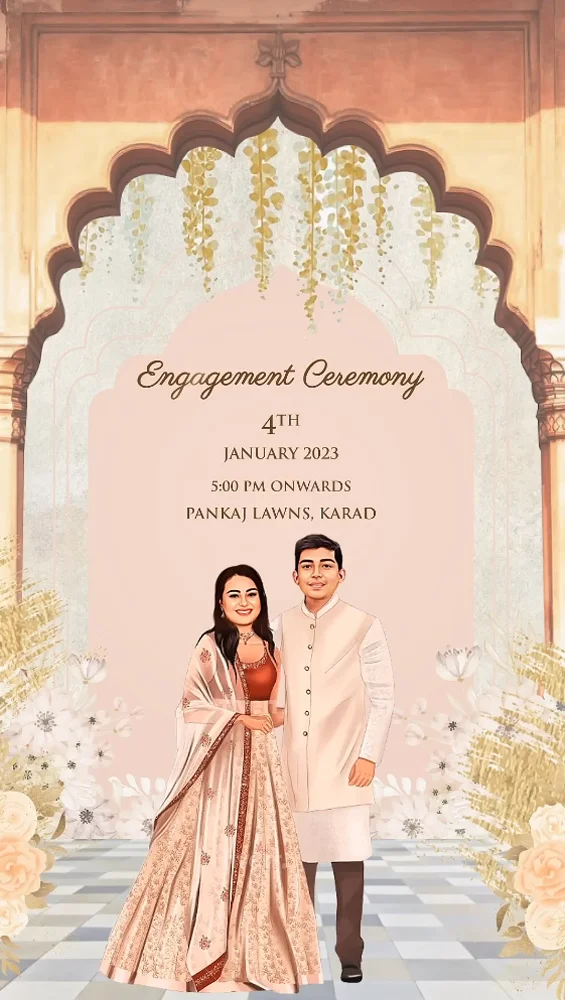 Caricature Engagement Invitation Video